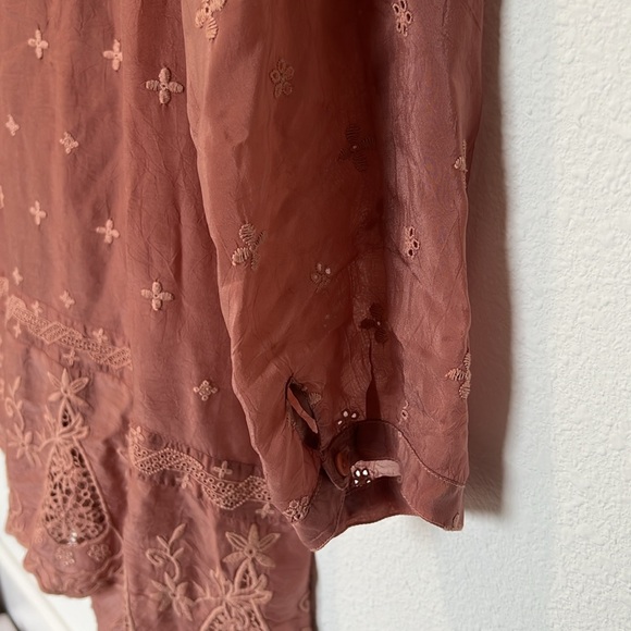 Johnny Was Embroidered Mauve Tunic Mini Dress - Picture 8 of 9